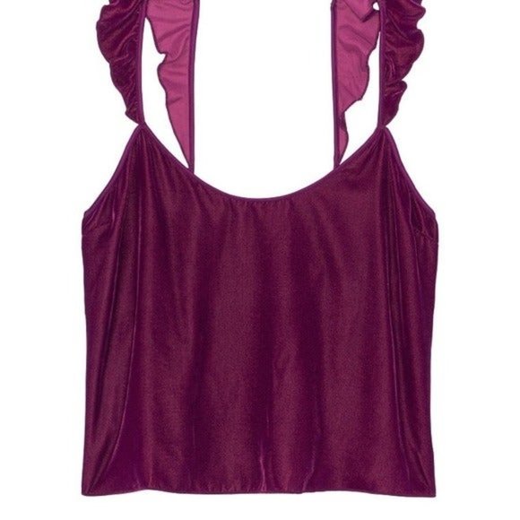 Velvet Ruffle Soft Cami Shorts 2-Piece Pajama Set Medium - Picture 6 of 8